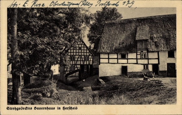 Postcard Herscheid in Sauerland, thatched farmhouse