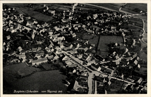 Postcard Burgheim an der Donau, aerial photograph