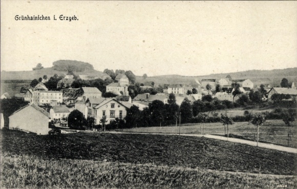 Postcard Grünhainichen Saxony, Panorama