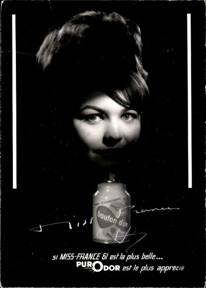 Ak Miss France 61, Luce Auger ?, Autogramm