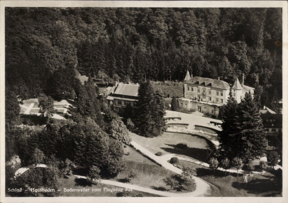 Photo Postcard Badenweiler, aerial photograph of Hausbaden Castle