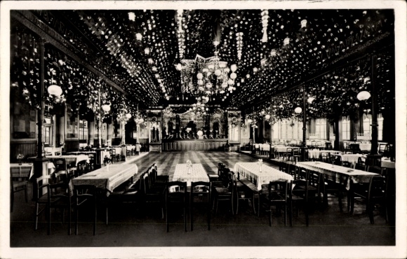 Postcard Zwönitz in the Ore Mountains Saxony, Ballhaus Feldschlößchen, called Wind, interior view