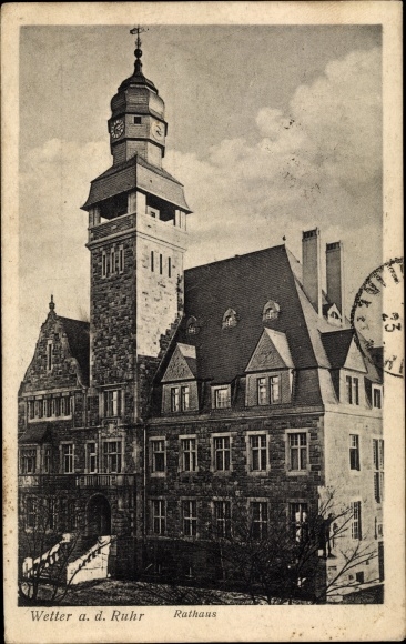 Ak Wetter an der Ruhr im Ennepe Ruhr Kreis, Rathaus