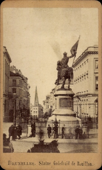 Kabinetsfoto Brussel Brussel, standbeeld Godefroy de Bouillon