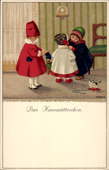 Künstler Ak Ebner, Pauli, Das Hausmütterchen, Munk 878