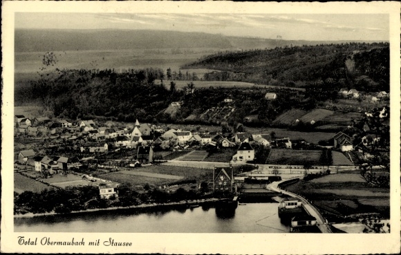 Ak Obermaubach Kreuzau in de Eifel, panorama, stuwmeer