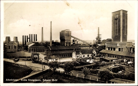 Postcard Altenbrügge Bönen in North Rhine-Westphalia, Königsborn mine shaft III - IV