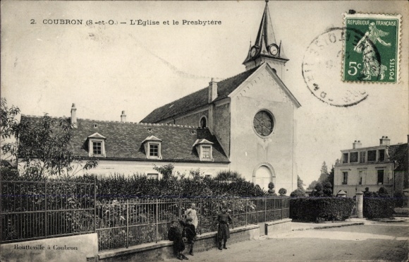 Ak Coubron Seine Saint Denis, Eglise et le Presbytere