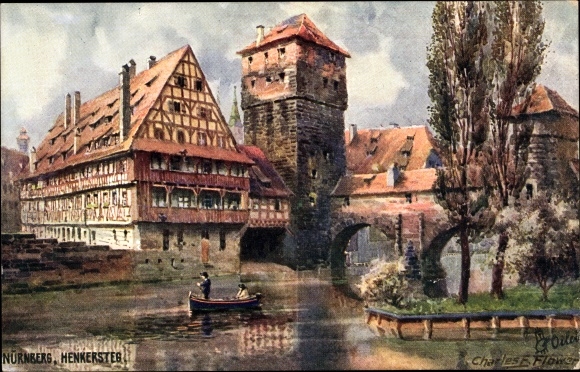 Künstler Ak Flower, C., Nürnberg in Mittelfranken, Henkersteg