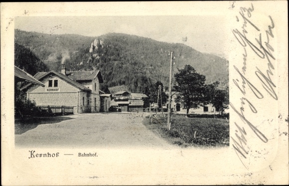 Postcard Kernhof Lower Austria, train station
