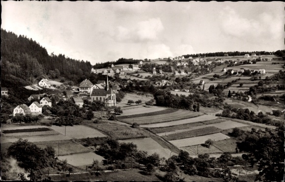 Postcard Wilhelmsfeld near Heidelberg, aerial photograph