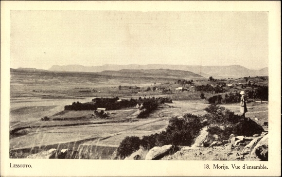 Ak Morija Lesotho, Vue d'ensemble, Ortschaft mit Landschaftsblick