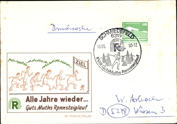 Ak Schmiedefeld am Rennsteig Suhl Thüringen, XVIII. GutsMuths-Rennsteiglauf, alle Jahre wieder