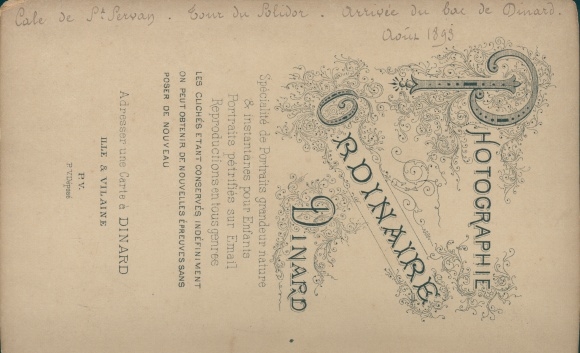 Kabinettphoto Dinard Ille et Vilaine, Cale de St. Servan, Tour de Polidor, 1893