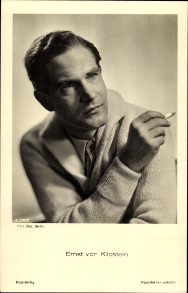 Ak Schauspieler Ernst von Klipstein, Portrait mit Zigarette, Ross Verlag A 3328 1