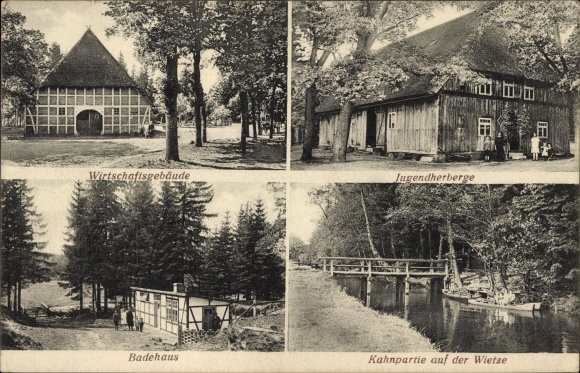 Ak Velligsen Südheide Niedersachsen, Wirtschaftsgebäude, Jugendherberge, A. Ebel