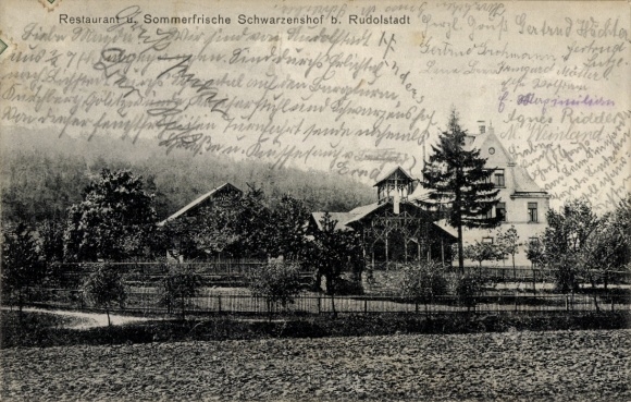 Ak Schwarzenshof Rudolstadt in Thüringen, Restaurant Sommerfrische Schwarzenshof