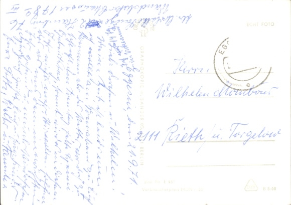 Postcard Eggesin in Western Pomerania, An der Randow, Friendship Square, Bahnhofstrasse