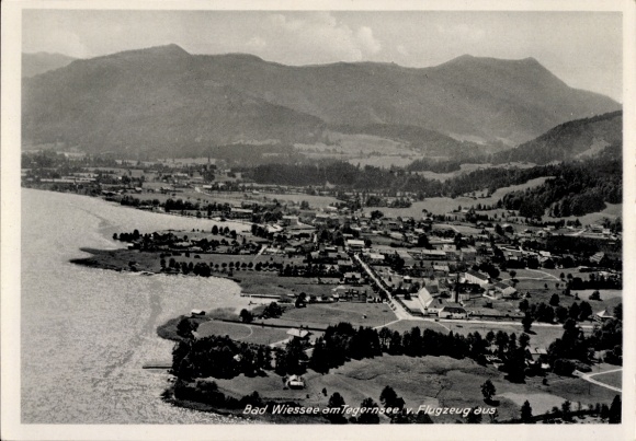 Postcard Bad Wiessee in Upper Bavaria, aerial photograph