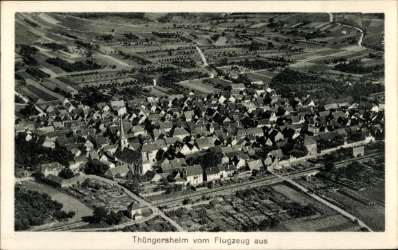 Postcard Thüngersheim am Main Lower Franconia, aerial photograph