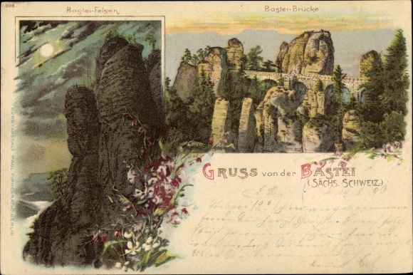 PC Lohmen in the Elbe Sandstone Mountains, bastion, nice detailed view