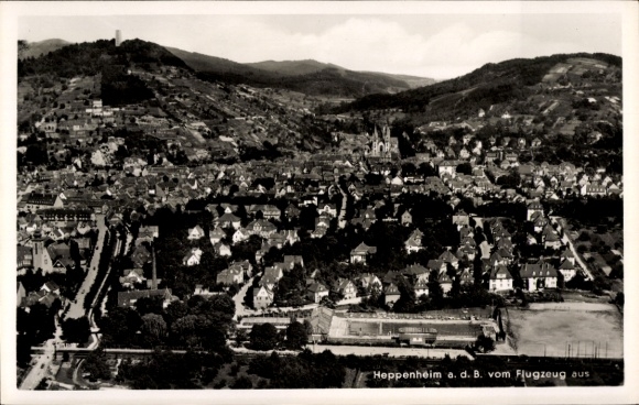 Ak Heppenheim an der Bergstraße, Fliegeraufnahme