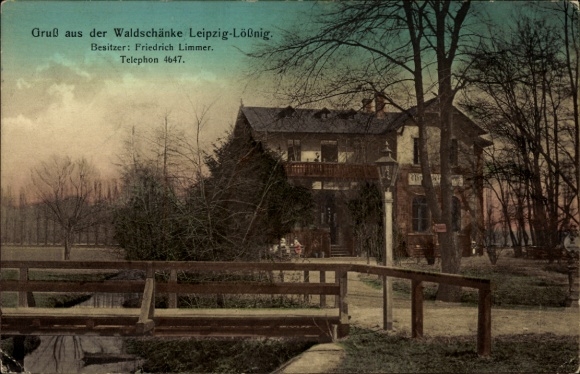 Ak Lößnig Leipzig in Sachsen, Waldschänke, Inh. Friedrich Limmer