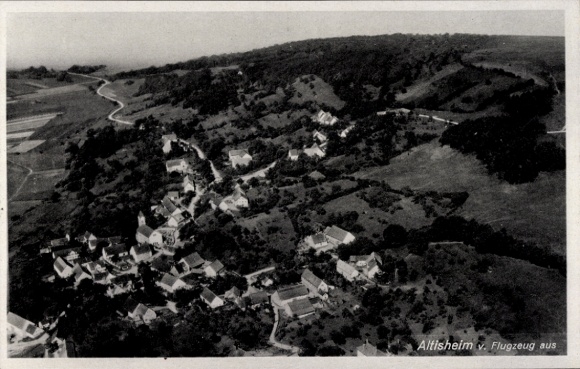 Postcard Altisheim Kaisheim in Swabia Bavaria, aerial photograph