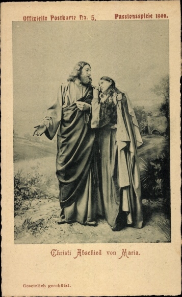 PC Oberammergau, Passion Play 1900, Christ&#39;s Farewell to Maria, Official PC No.5