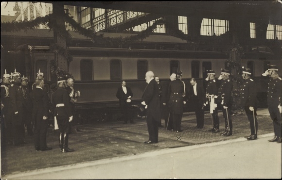 PC Zürich Stadt Schweiz, state visit of Kaiser Wilhelm II. 1912, reception at the station