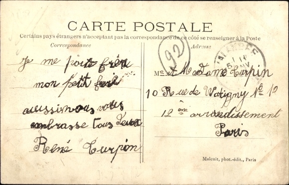 Postcard Malakoff Hauts de Seine, The Market