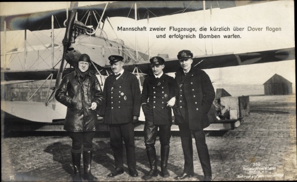 Ak Piloten vor deutschem Kampfflugzeug, Sanke 350
