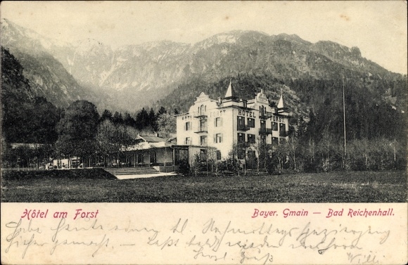Postcard Bayerisch Gmain in Berchtesgadener Land Upper Bavaria, view of Hotel am Forst
