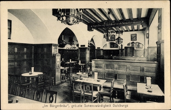 Postcard Duisburg, Cafe Rheingold, Restaurant Im Bürgerbräu, Königstraße 164, chocolate vending machine