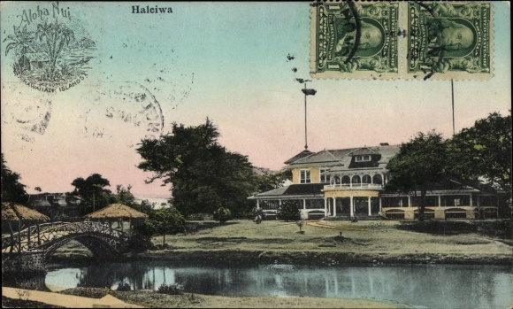 Ak Haleiwa Oahu Hawaii USA, zicht op een gebouw