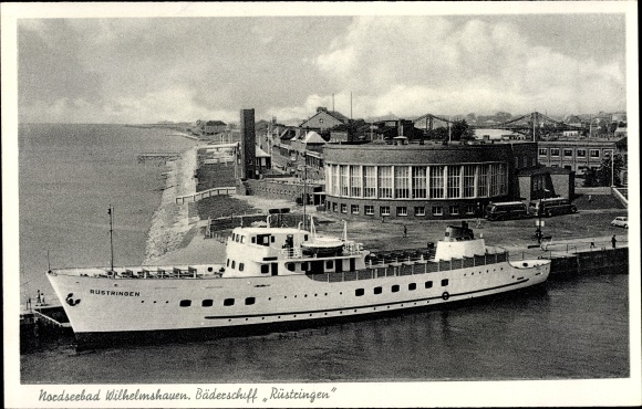 Postcard Wilhelmshaven in Lower Saxony, view of the bathing ship Rüstringen