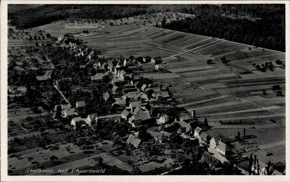 Postcard Schellbronn Neuhausen in the Enzkreis Black Forest, aerial photograph