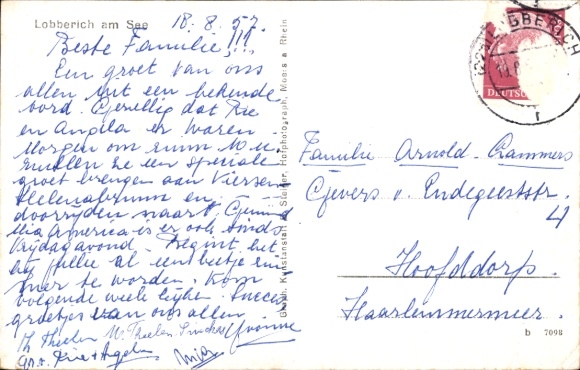 Postcard Lobberich Nettetal am Niederrhein, See, Villa