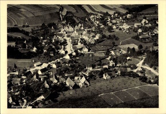 Postcard Ringschnait Biberach an der Riß Upper Swabia Württemberg, aerial photograph