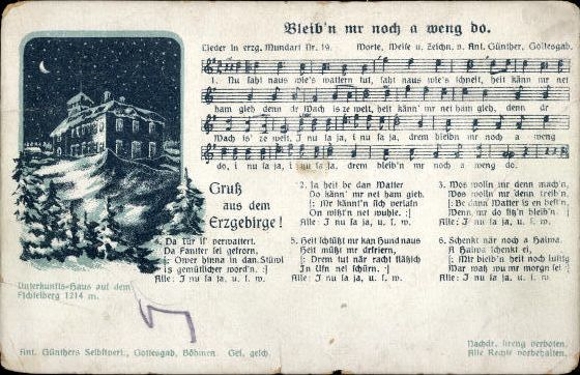 30 individual song cards, Anton Günther