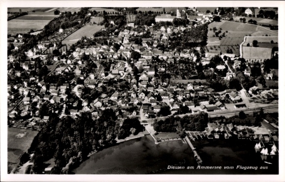Ak Dießen am Ammersee Oberbayern, Fliegeraufnahme