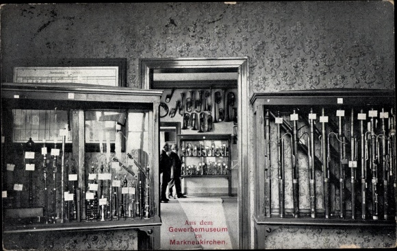 Postcard Markneukirchen im Vogtland, industrial museum, interior view