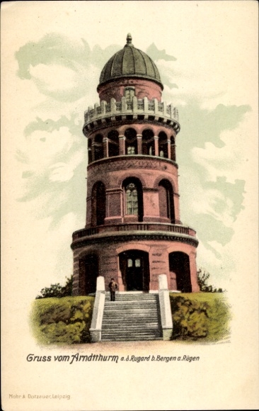Postcard Bergen Island Rügen, Arndtturm on the Rugard