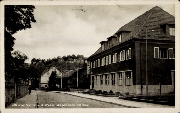 Postcard Vlotho an der Weser, Weserstraße, Post