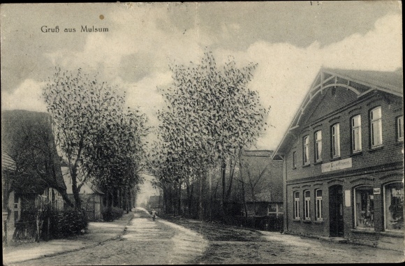 Ansichtkaart Mulsum Kutenholz Nedersaksen, straatgedeelte, bedrijfsgebouw