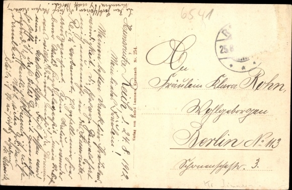 Postcard Reich im Hunsrück, Protestant and Catholic school, plot, total view