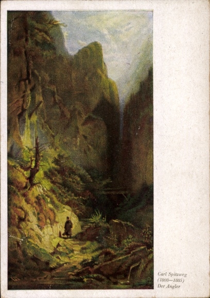 Artist Postcard Spitzweg, Carl, The Angler