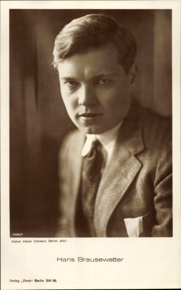 Postcard actor Hans Brausewetter, portrait, Ross Verlag 1424/1