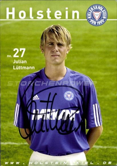 Autograph card footballer Julian Lüttmann, Holstein Kiel, autograph