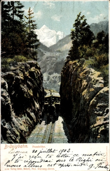 Brünigbahn, pass summit, cog railway